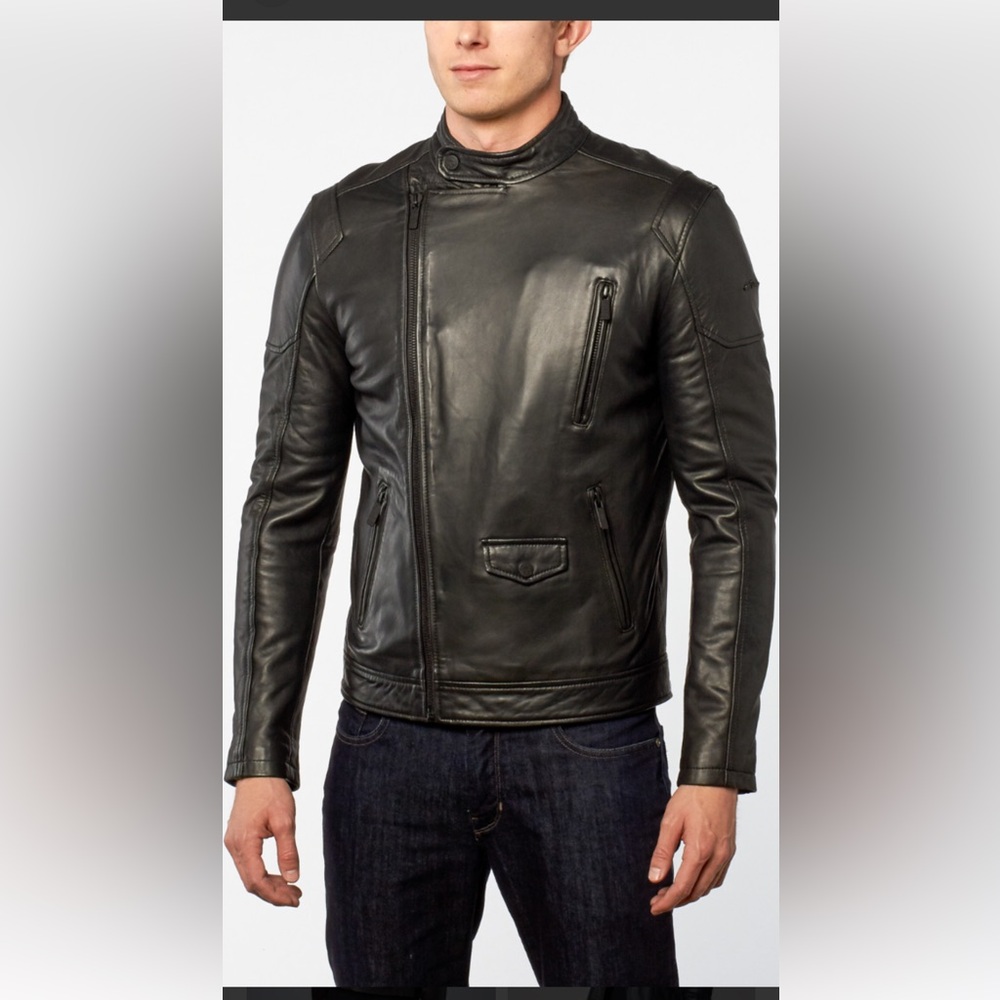 Barney & Taylor Mottram Lamb Leather Asymmetric Biker Jacket